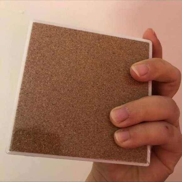 Moroccan Print Square Ceramic Coasters Set - Picture 4 of 4